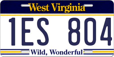 WV license plate 1ES804