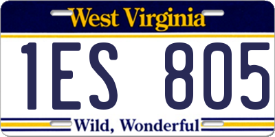 WV license plate 1ES805