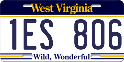 WV license plate 1ES806