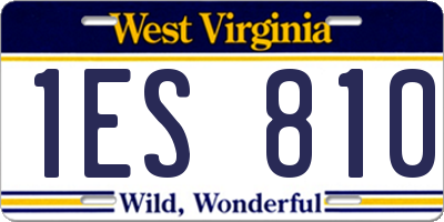 WV license plate 1ES810