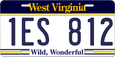 WV license plate 1ES812
