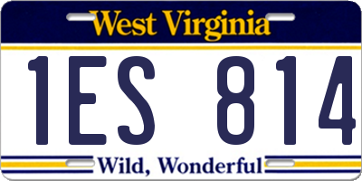 WV license plate 1ES814