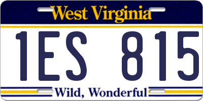 WV license plate 1ES815