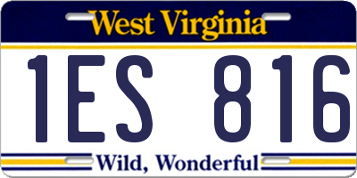 WV license plate 1ES816