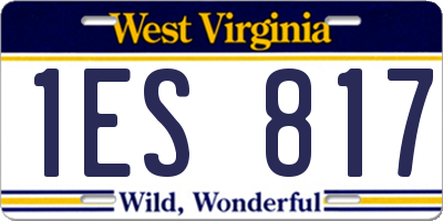 WV license plate 1ES817