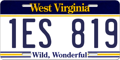WV license plate 1ES819