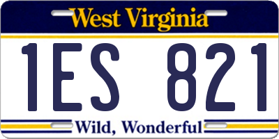 WV license plate 1ES821