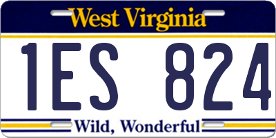 WV license plate 1ES824