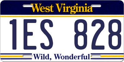 WV license plate 1ES828