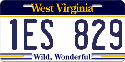 WV license plate 1ES829