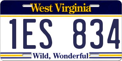 WV license plate 1ES834