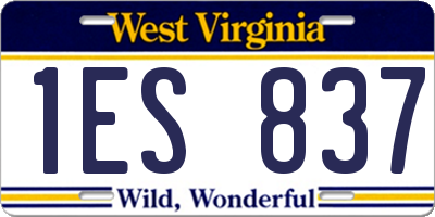 WV license plate 1ES837