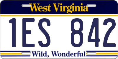 WV license plate 1ES842