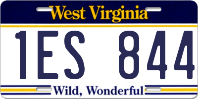 WV license plate 1ES844