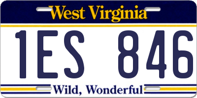 WV license plate 1ES846