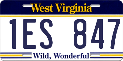 WV license plate 1ES847