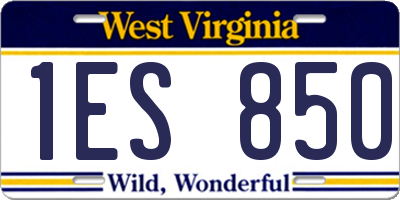 WV license plate 1ES850
