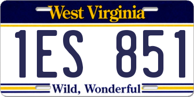WV license plate 1ES851