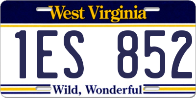WV license plate 1ES852