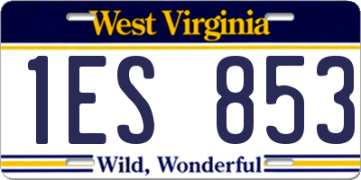 WV license plate 1ES853