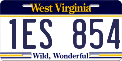 WV license plate 1ES854