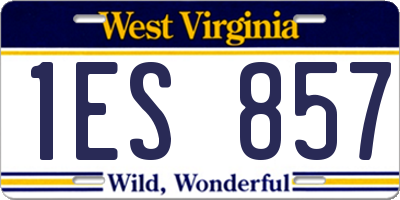 WV license plate 1ES857