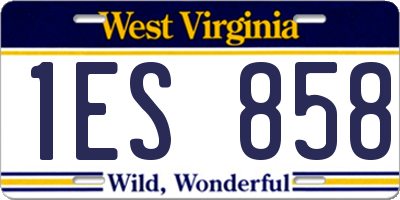WV license plate 1ES858