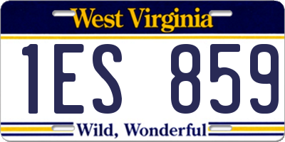 WV license plate 1ES859