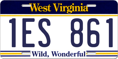 WV license plate 1ES861