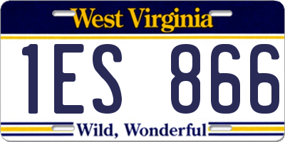 WV license plate 1ES866