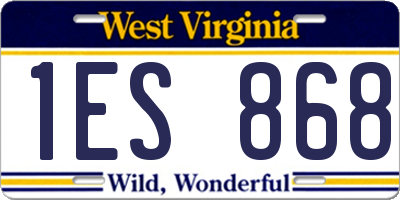WV license plate 1ES868