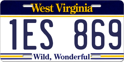 WV license plate 1ES869