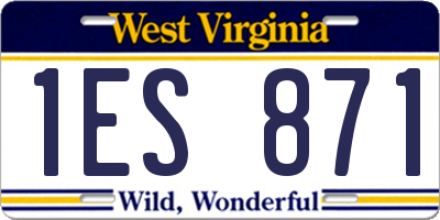 WV license plate 1ES871
