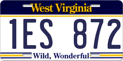 WV license plate 1ES872