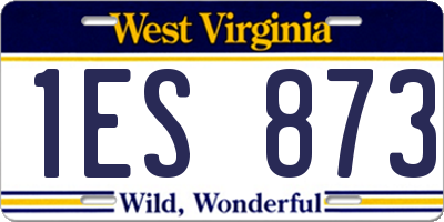 WV license plate 1ES873