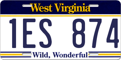 WV license plate 1ES874