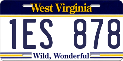 WV license plate 1ES878