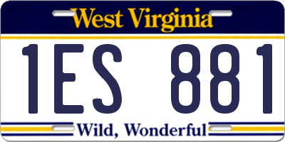 WV license plate 1ES881