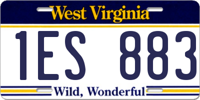 WV license plate 1ES883