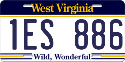 WV license plate 1ES886
