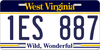 WV license plate 1ES887
