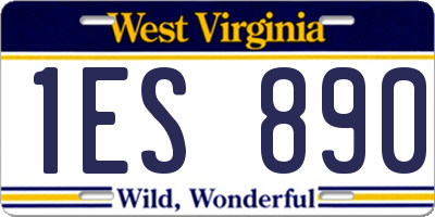 WV license plate 1ES890