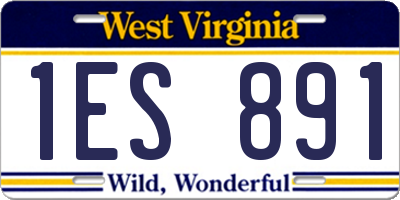 WV license plate 1ES891