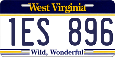 WV license plate 1ES896