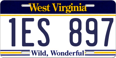 WV license plate 1ES897