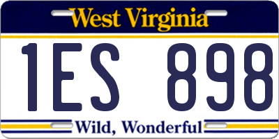 WV license plate 1ES898