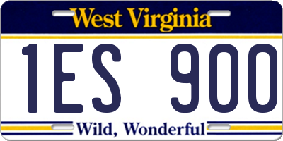 WV license plate 1ES900