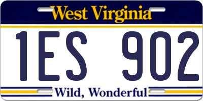WV license plate 1ES902