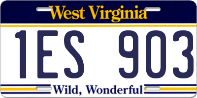 WV license plate 1ES903