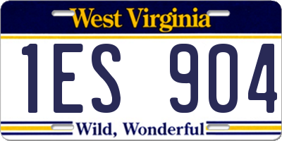 WV license plate 1ES904